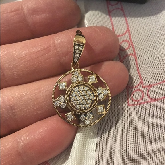 Absolute Vintage 14K Absolute Yellow Gold Over Sterling Silver & CZ Pendant - Picture 4 of 15